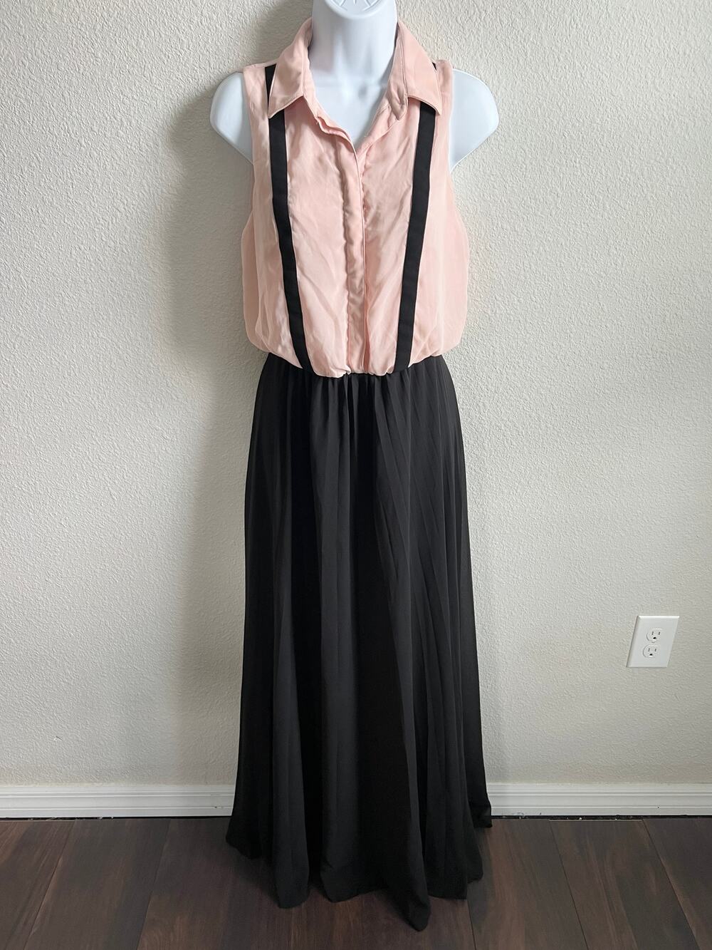Bisou Bisou Suspender Blouson Chiffon Maxi Dress Women's 4 Sleeveless Romantic